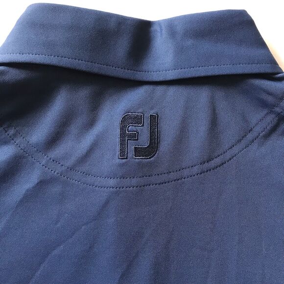 Footjoy Polo Shirt Men L Blue Flock of Birds Print Golf Stretch Wicking Athletic - Picture 4 of 9